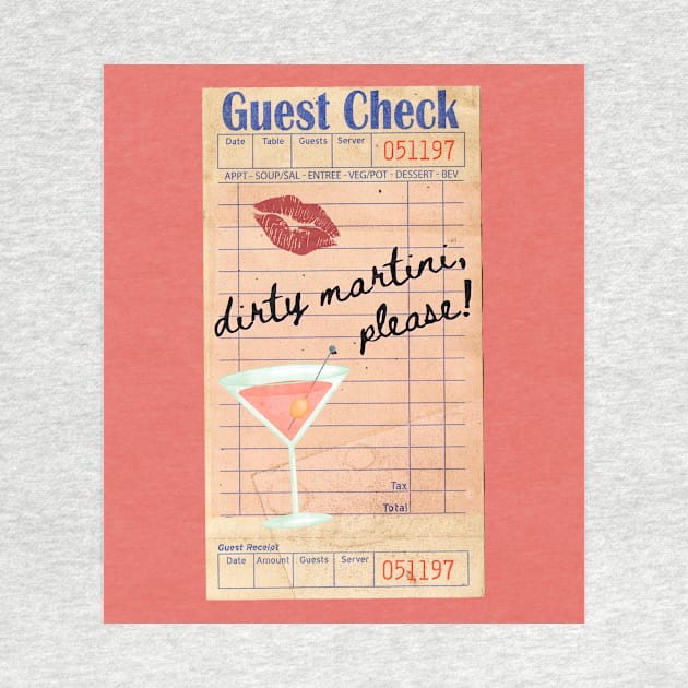 Dirty Martini Please Y2k Pink Guest Check Print by madiwestdal